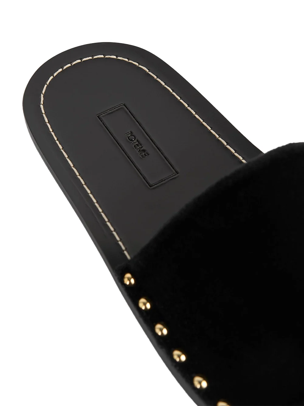 Toteme Studded Velvet Slides Black - Image 6