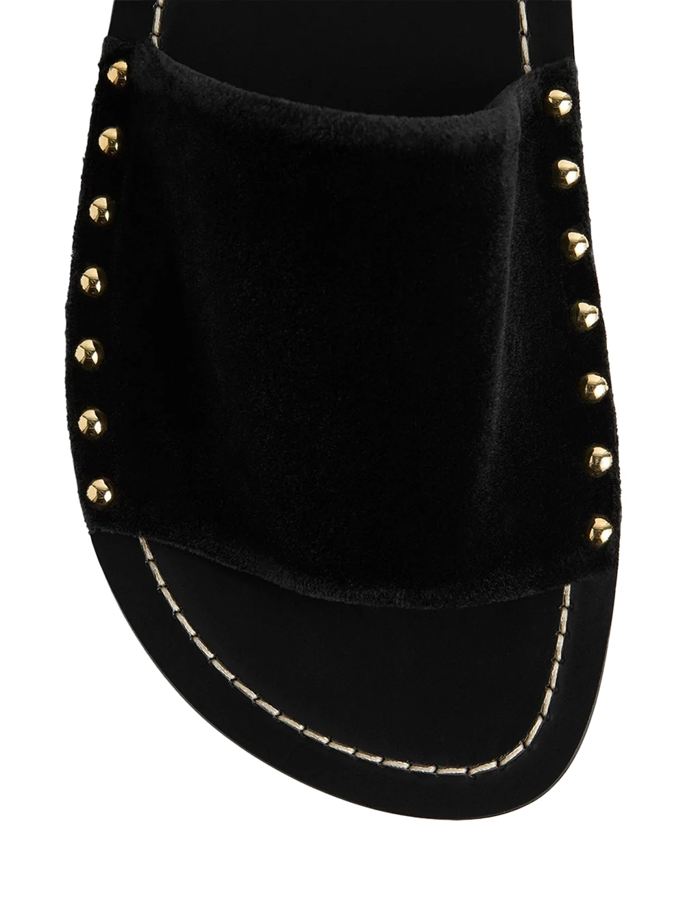 Toteme Studded Velvet Slides Black - Image 7