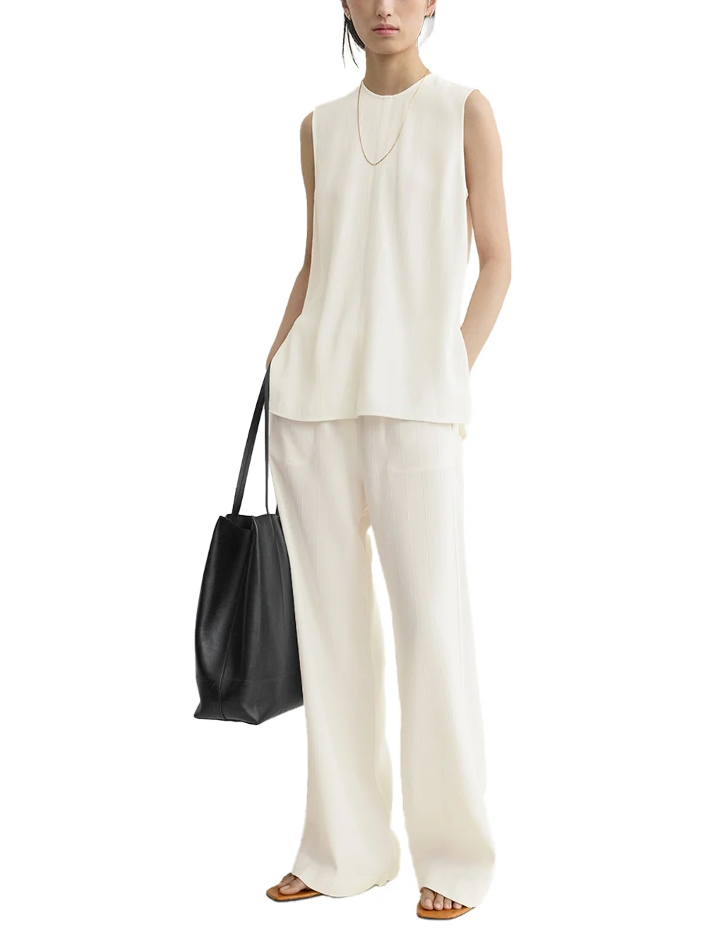 Toteme Woven Stripe Top Meringue - Image 2