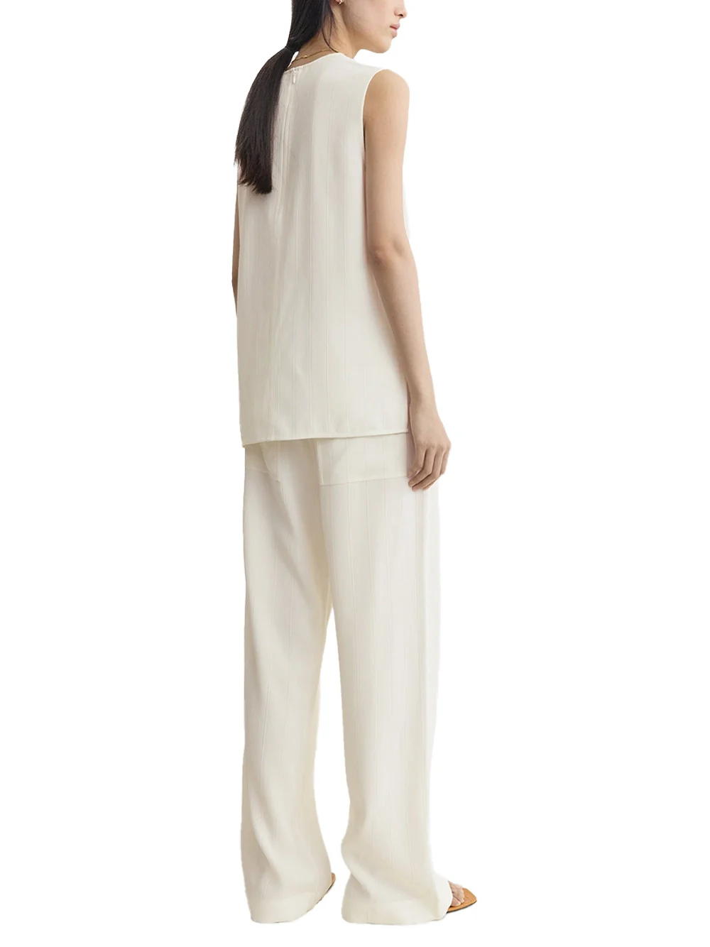 Toteme Woven Stripe Top Meringue - Image 4