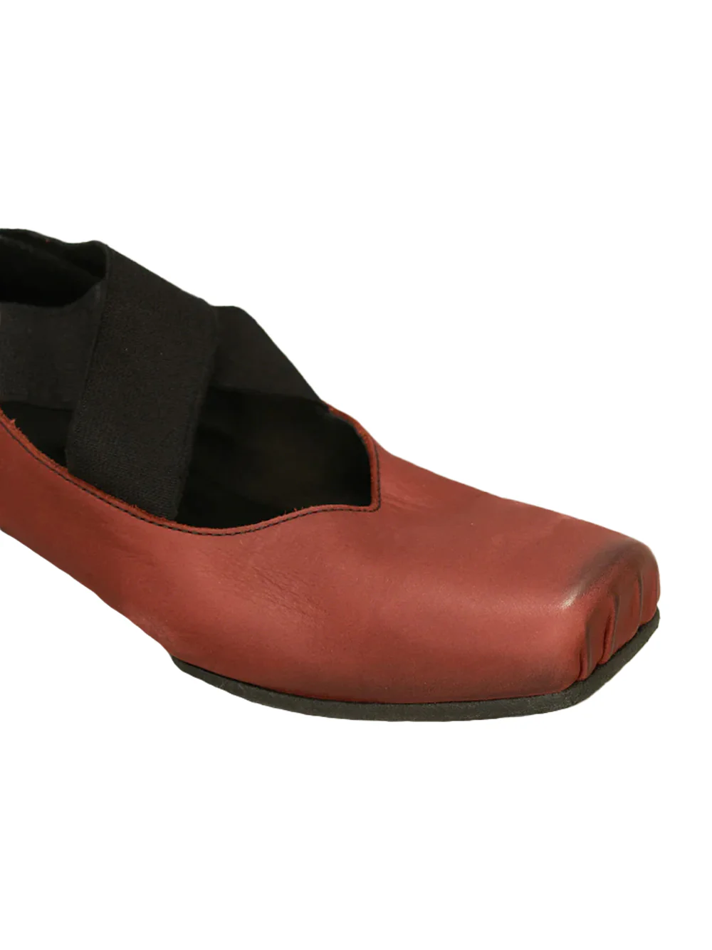 Uma Wang Red Leather Ballet Shoes - Image 5