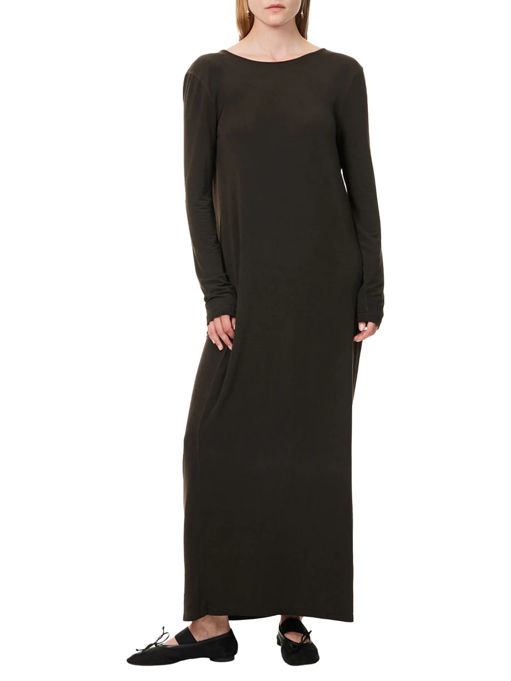 Uma Wang long-sleeve maxi dress Brown - Image 4