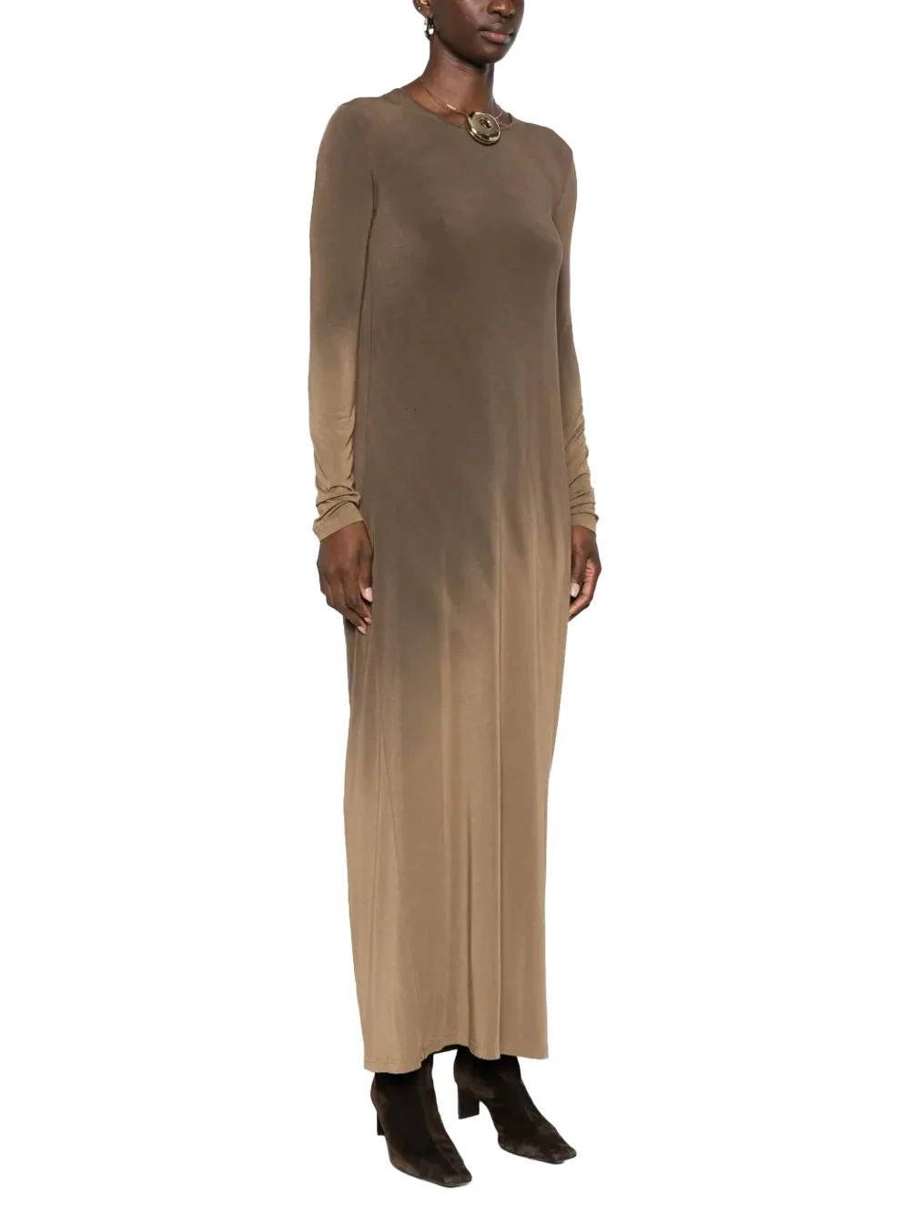 Uma Wang Dea Dress Olive / Brown - Image 3