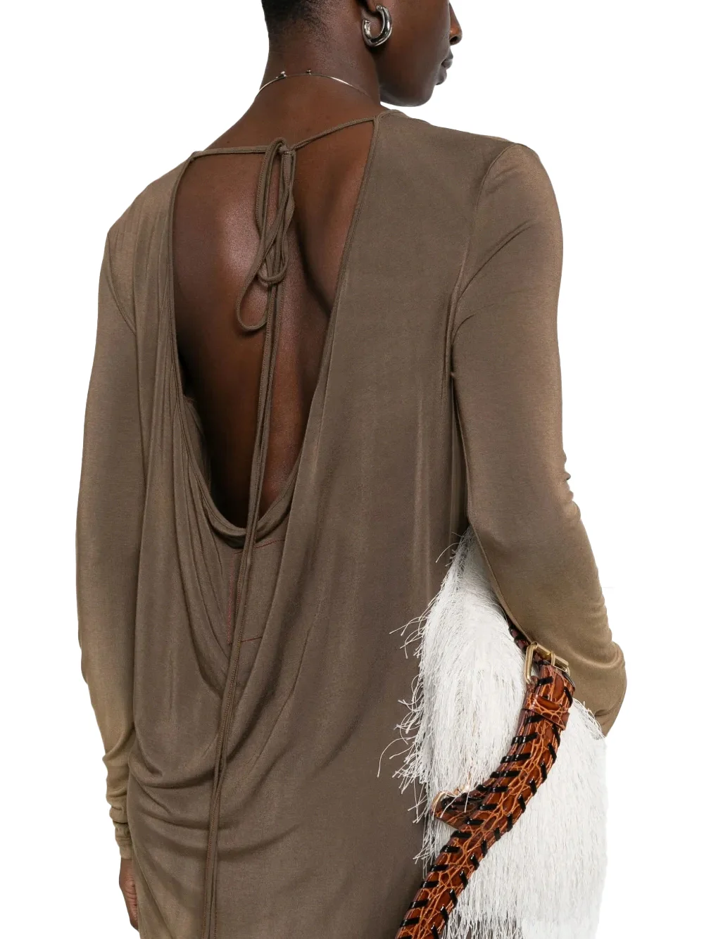 Uma Wang Dea Dress Olive / Brown - Image 5