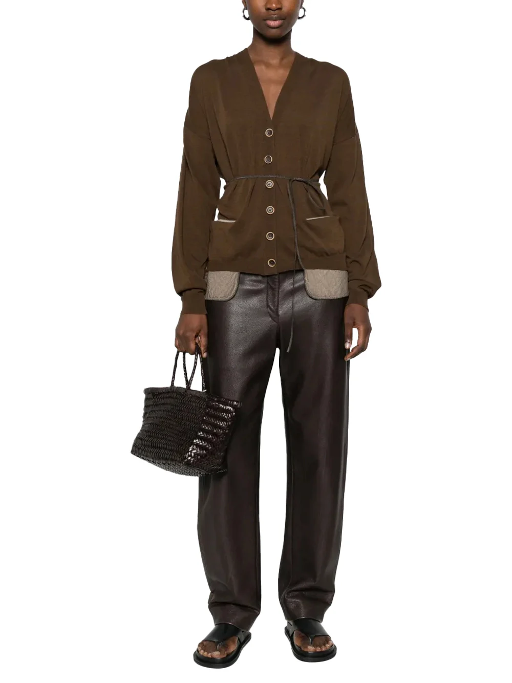 Uma Wang Front-Pocket Cardigan Brown - Image 2