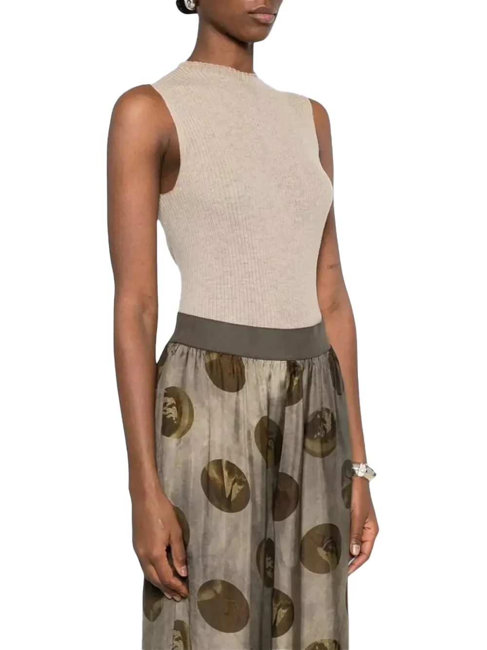 Uma Wang Sleeveless Top Tan - Image 3