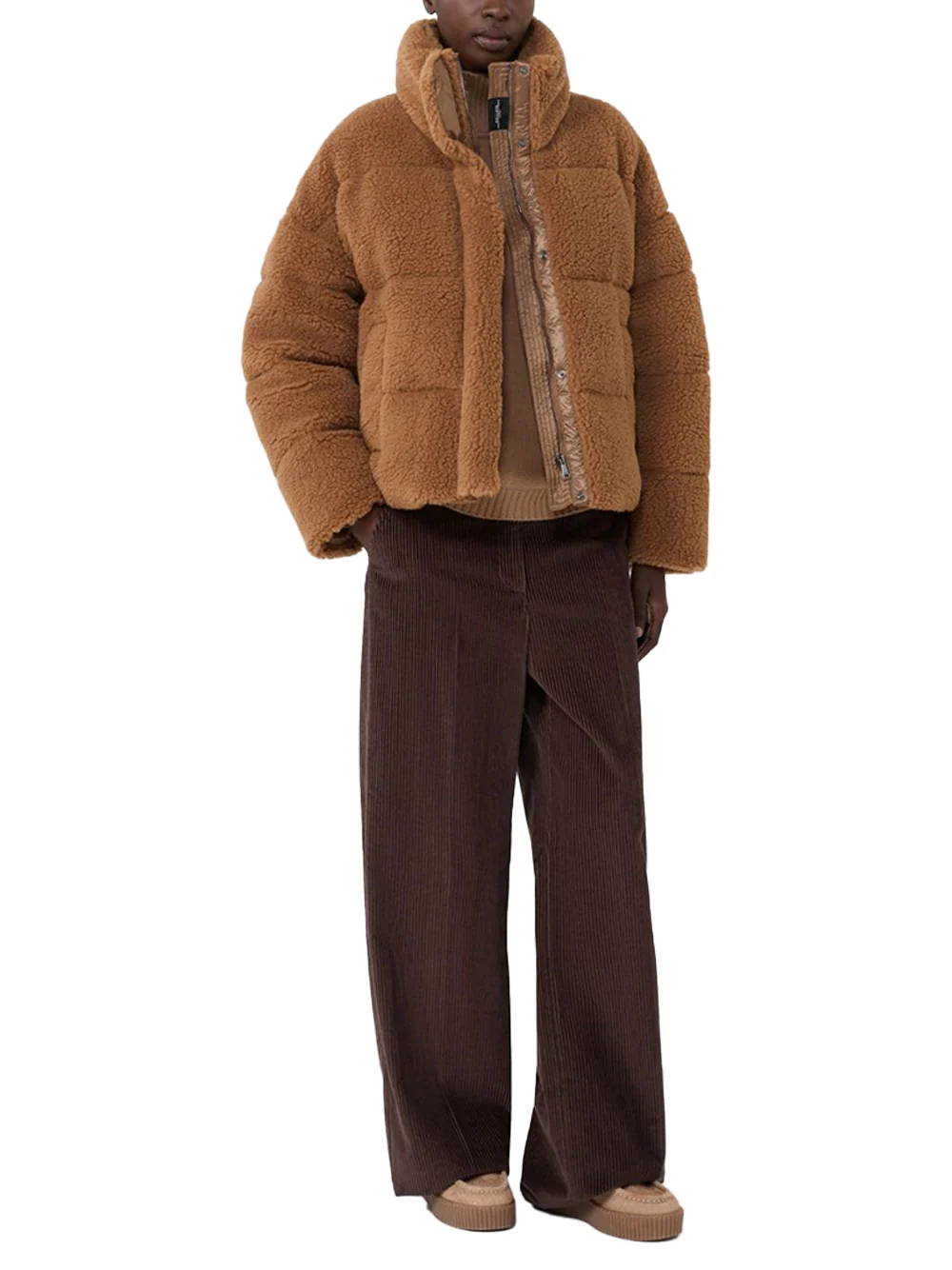 Weekend Maxmara Cropped Wool Down Jacket Camel - Image 2