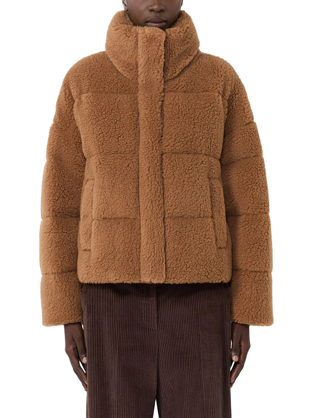 Weekend Maxmara Cropped Wool Down Jacket Camel - Image 3