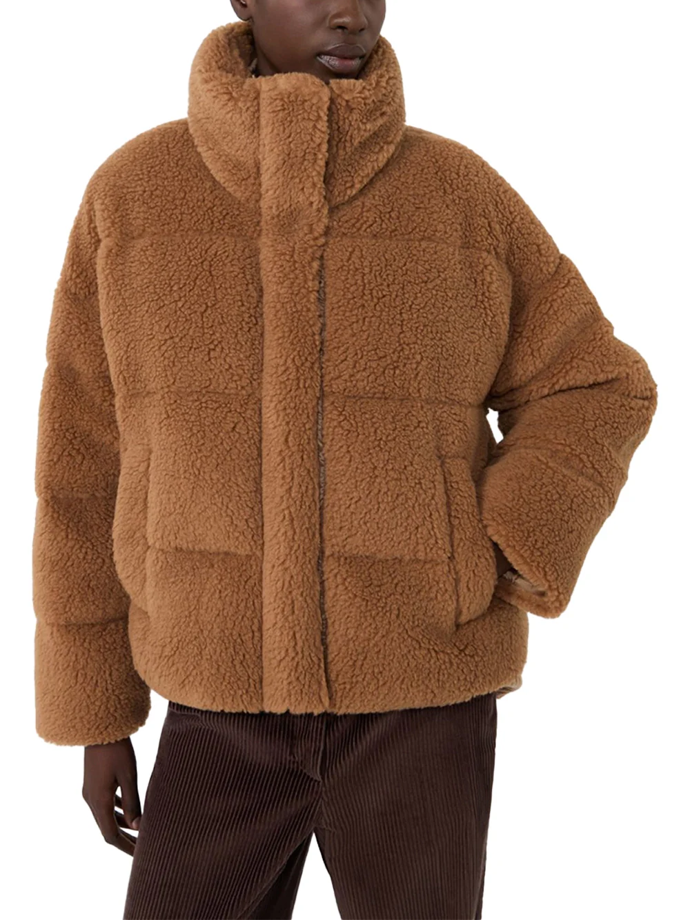 Weekend Maxmara Cropped Wool Down Jacket Camel - Image 4