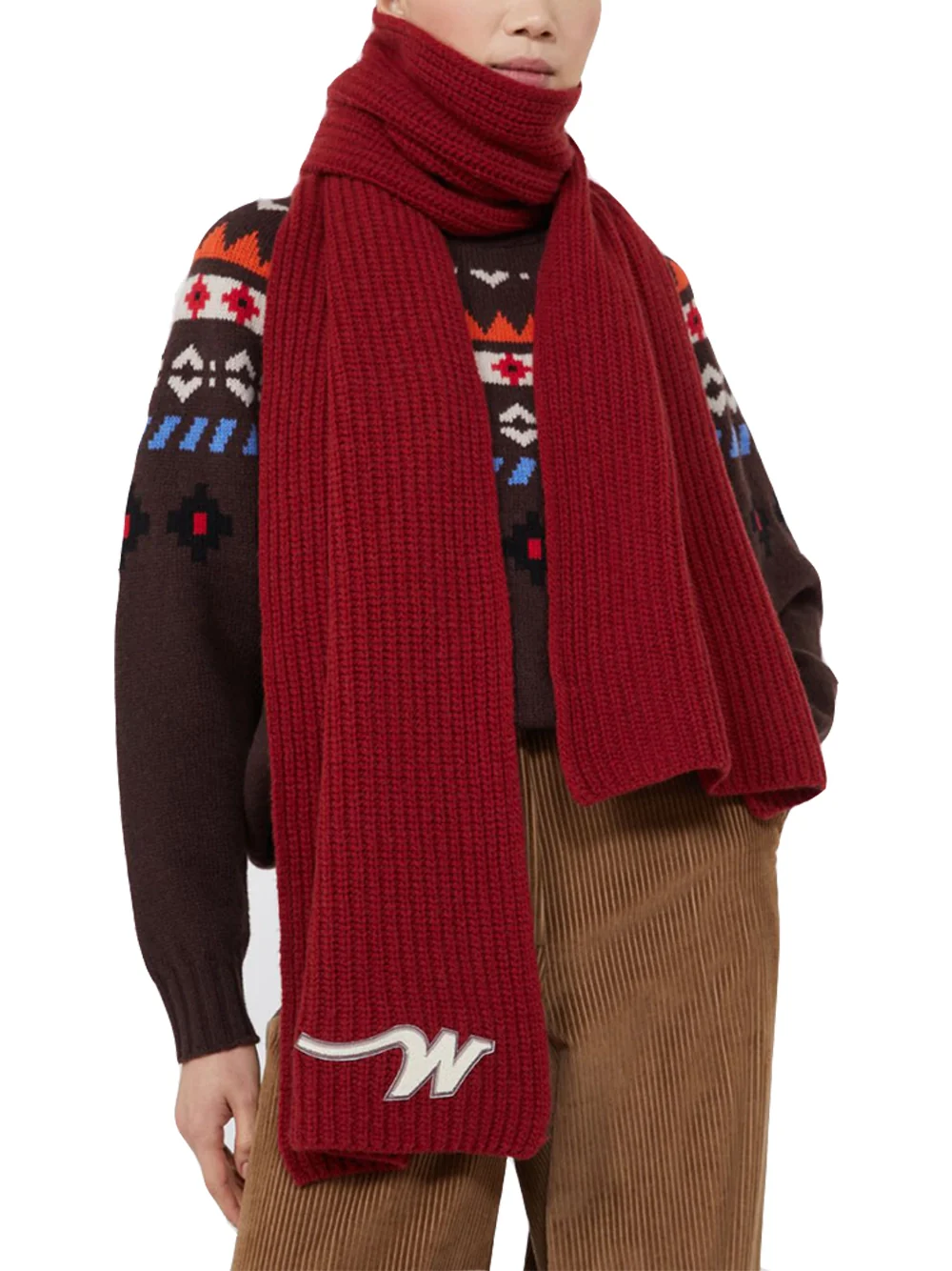 Weekend Maxmara Bardies Wool Scarf Cherry Red - Image 2