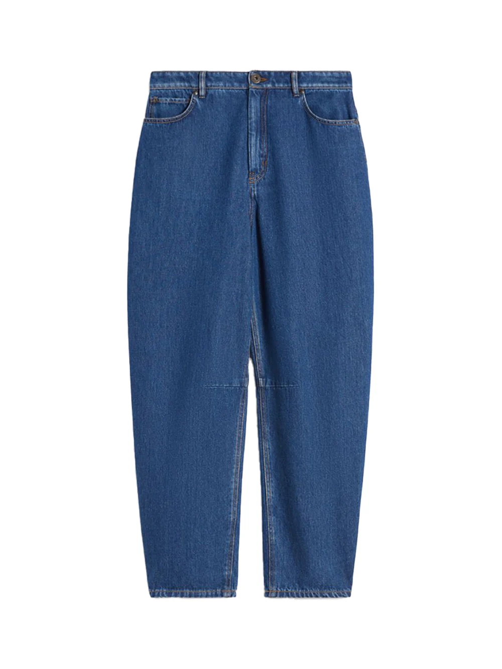 Weekend Maxmara Cotton Denim Barrel-leg Jeans Navy - Image 2
