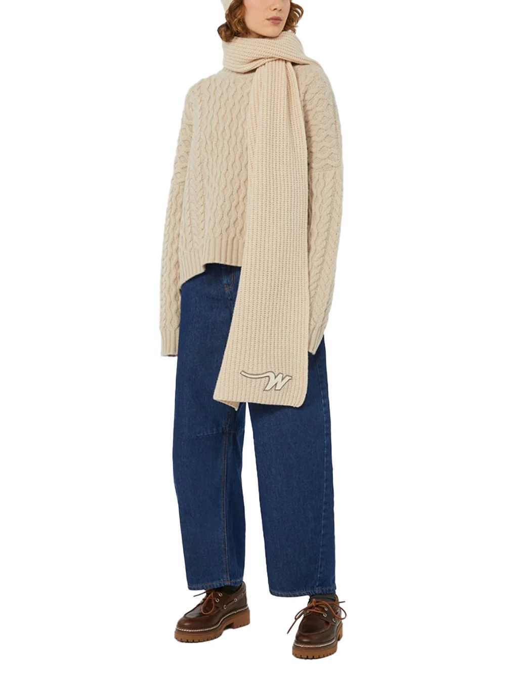 Weekend Maxmara Cotton Denim Barrel-leg Jeans Navy - Image 3