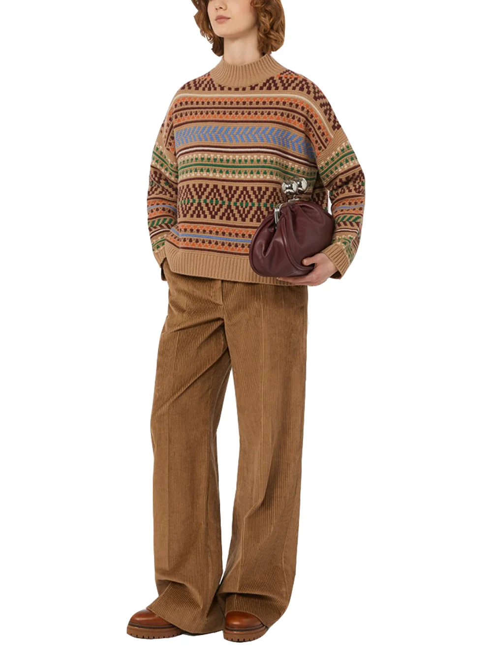 Weekend Maxmara Wool Jacquard Jumper Camel - Image 2