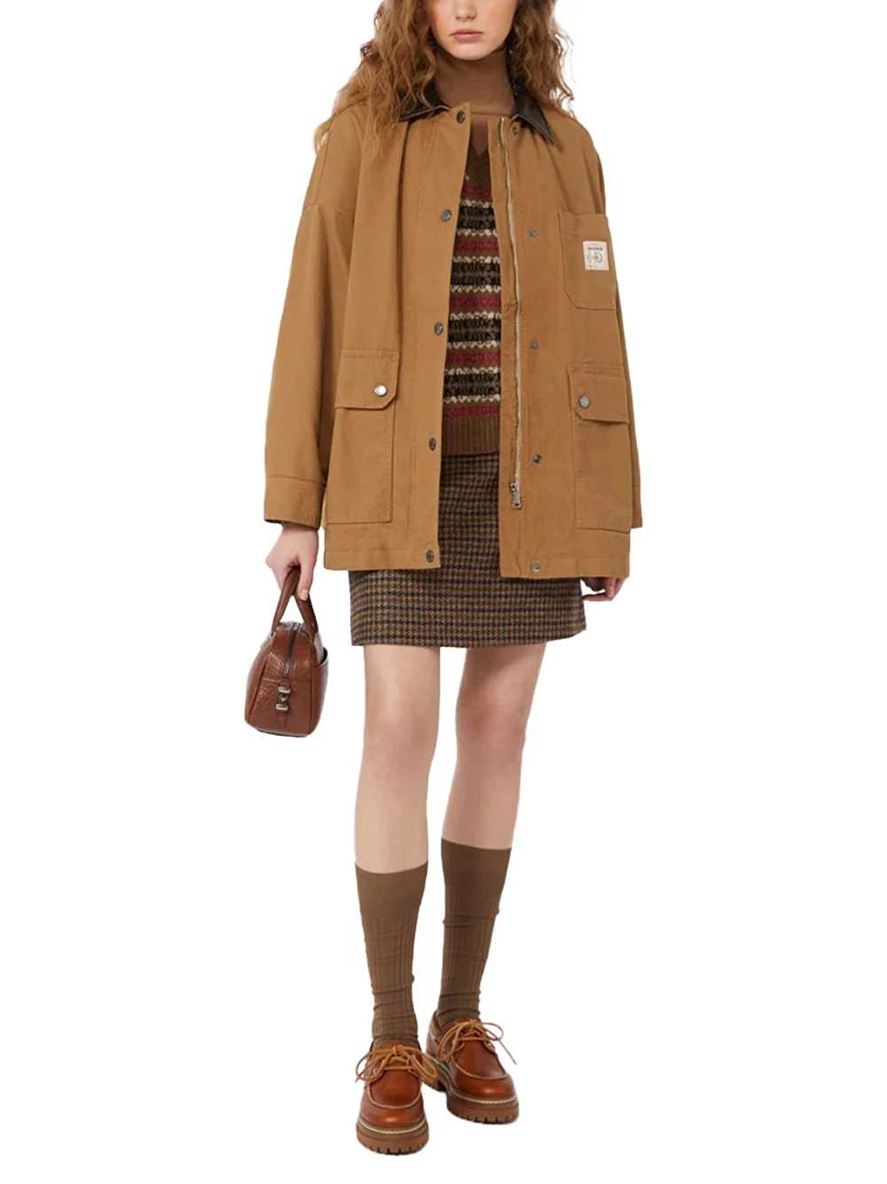 Weekend Maxmara Wool and Alpaca Jacquard Gilet Camel - Image 2