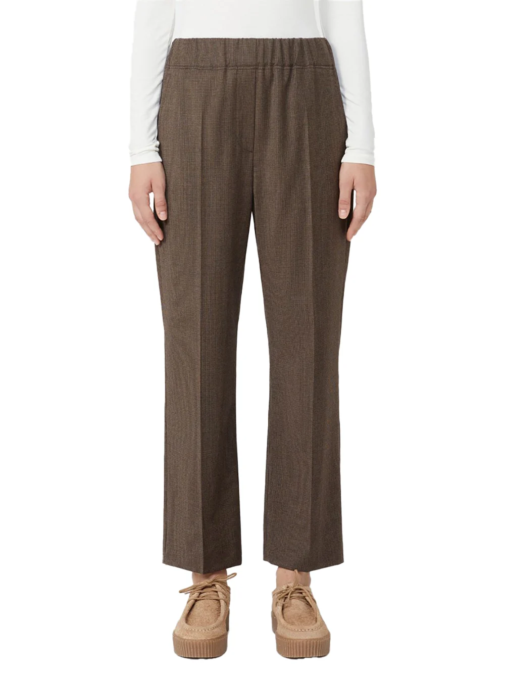 Weekend Maxmara Wool Flannel Trousers Chocolate - Image 3