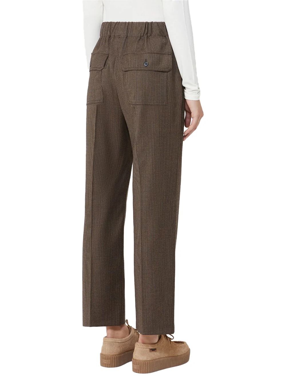 Weekend Maxmara Wool Flannel Trousers Chocolate - Image 4