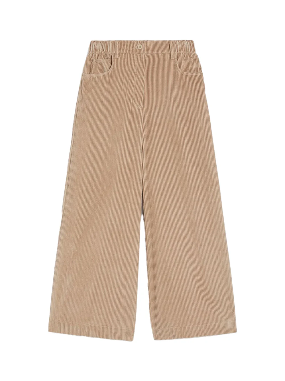 Weekend Maxmara Cropped Cotton Velvet Trousers Sand