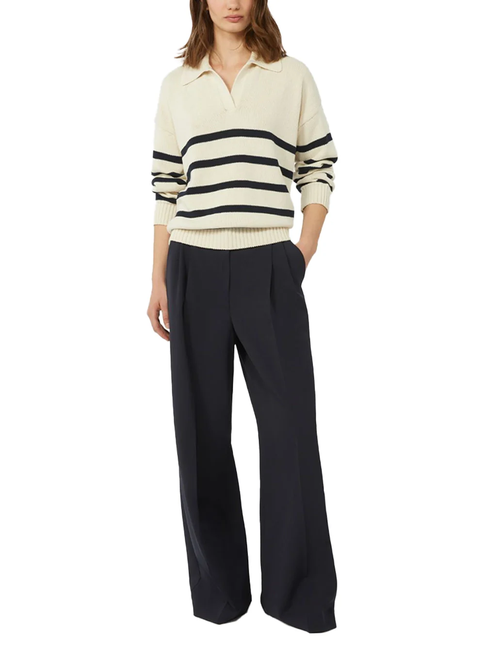 Weekend Maxmara Wkdpanfilo Jumper Cream Navy - Image 2