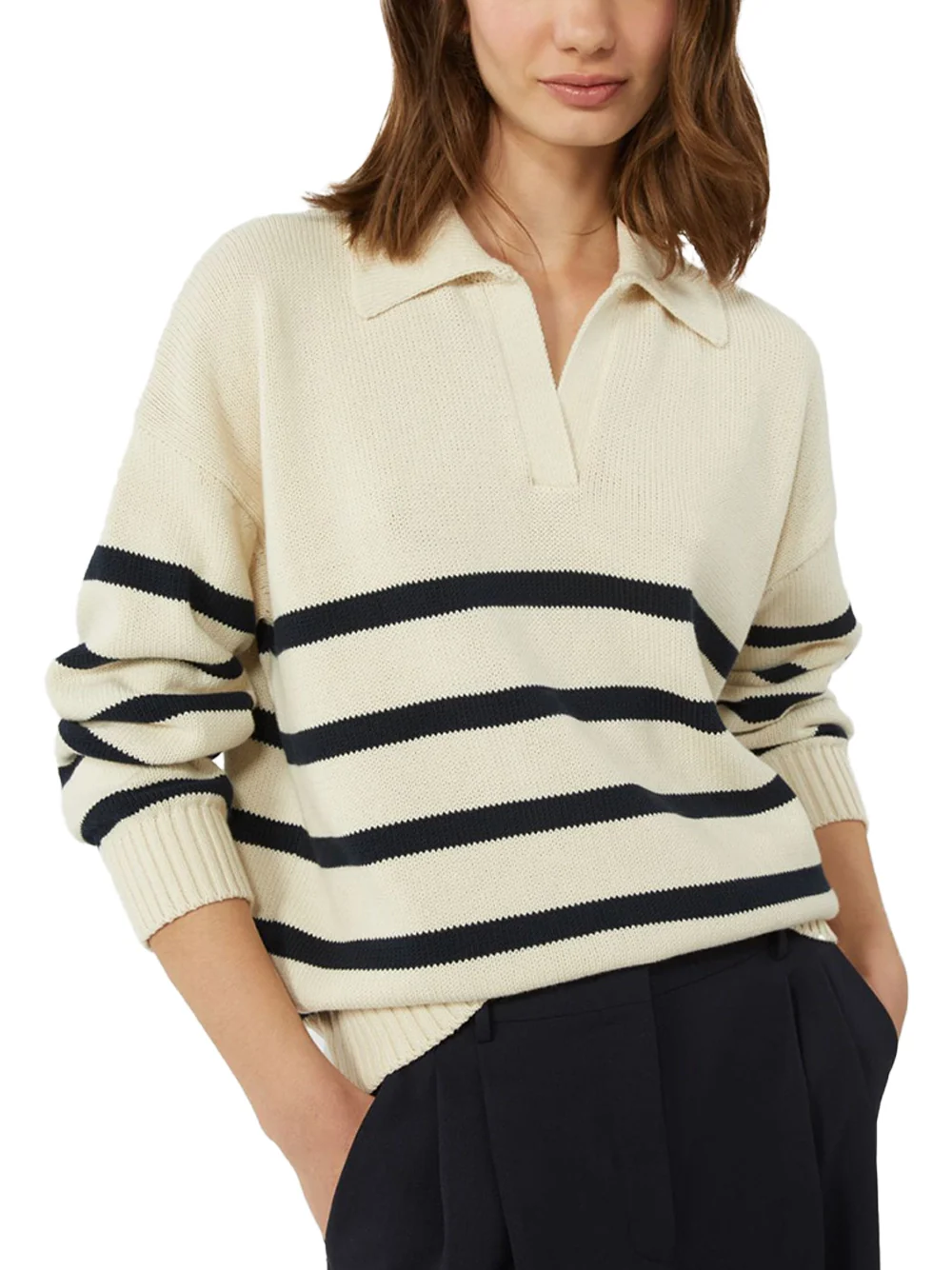 Weekend Maxmara Wkdpanfilo Jumper Cream Navy - Image 3