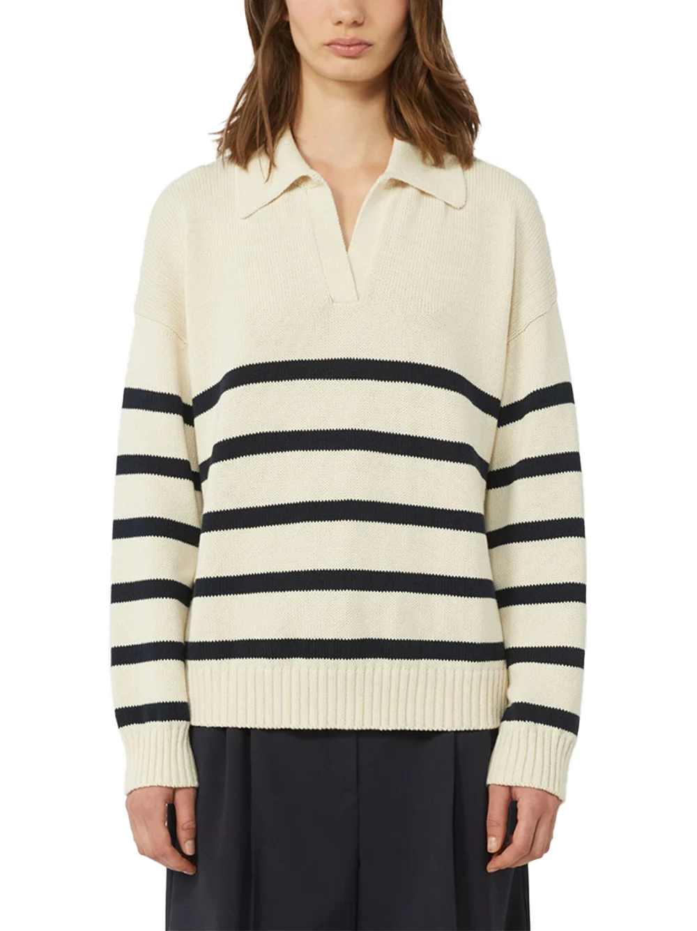 Weekend Maxmara Wkdpanfilo Jumper Cream Navy - Image 4