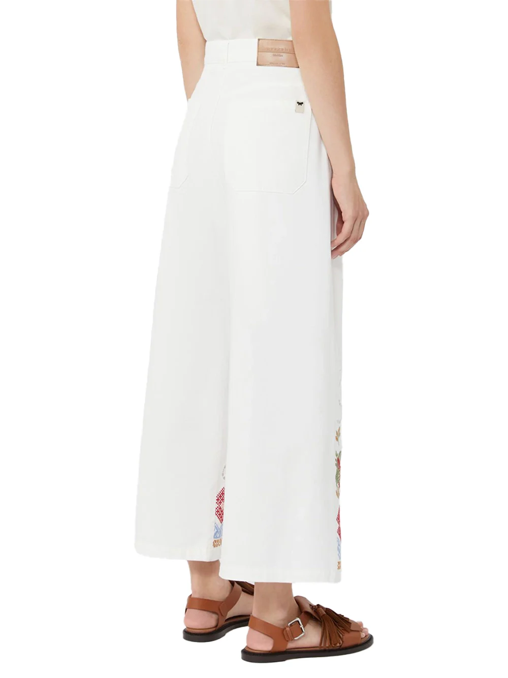 Weekend Maxmara Cotton Bull Trousers White - Image 4