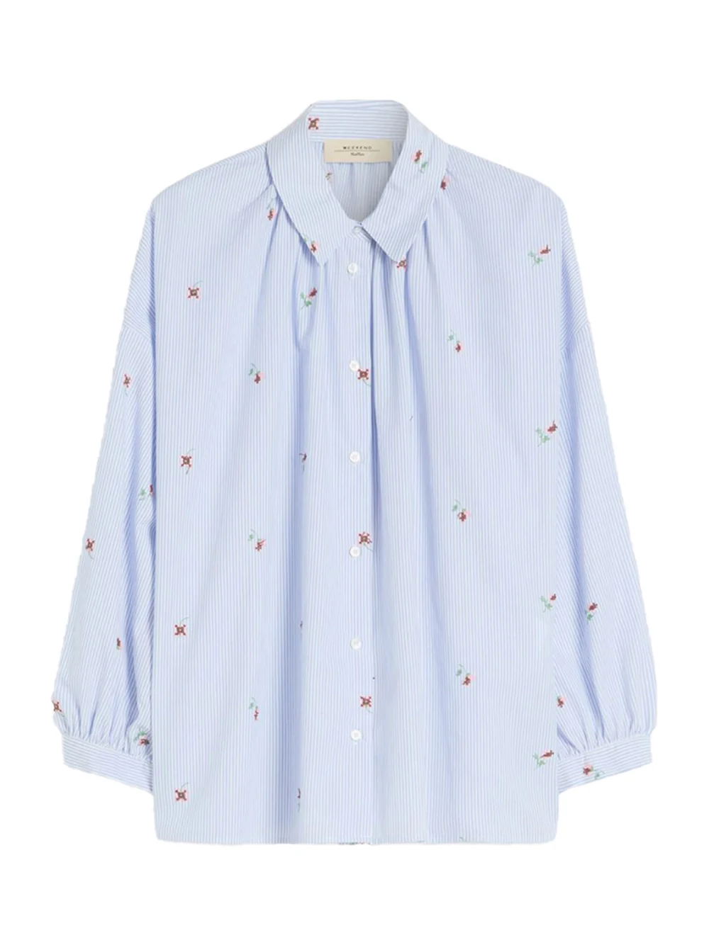 Weekend Maxmara Poplin Shirt With Embroidery L. Blue