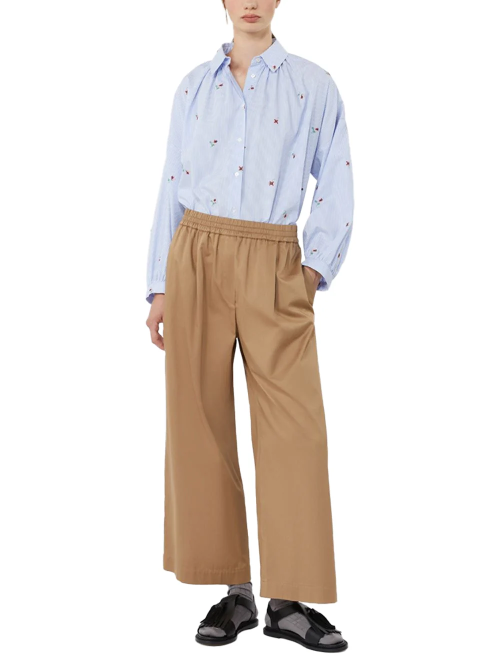 Weekend Maxmara Poplin Shirt With Embroidery L. Blue - Image 2