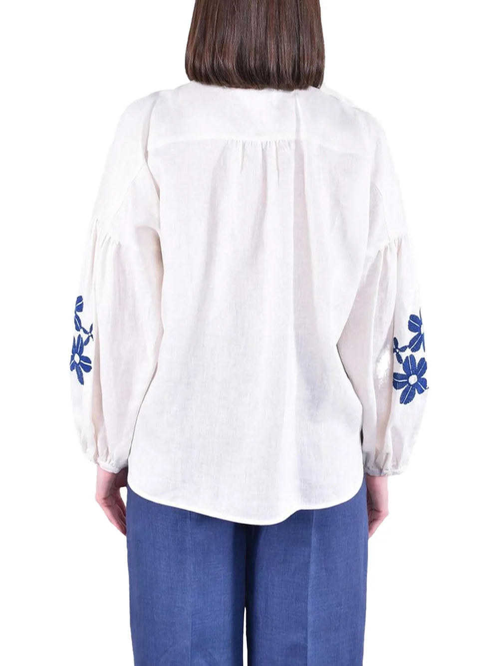 Weekend Maxmara Wkdestro Shirt White Blue - Image 5