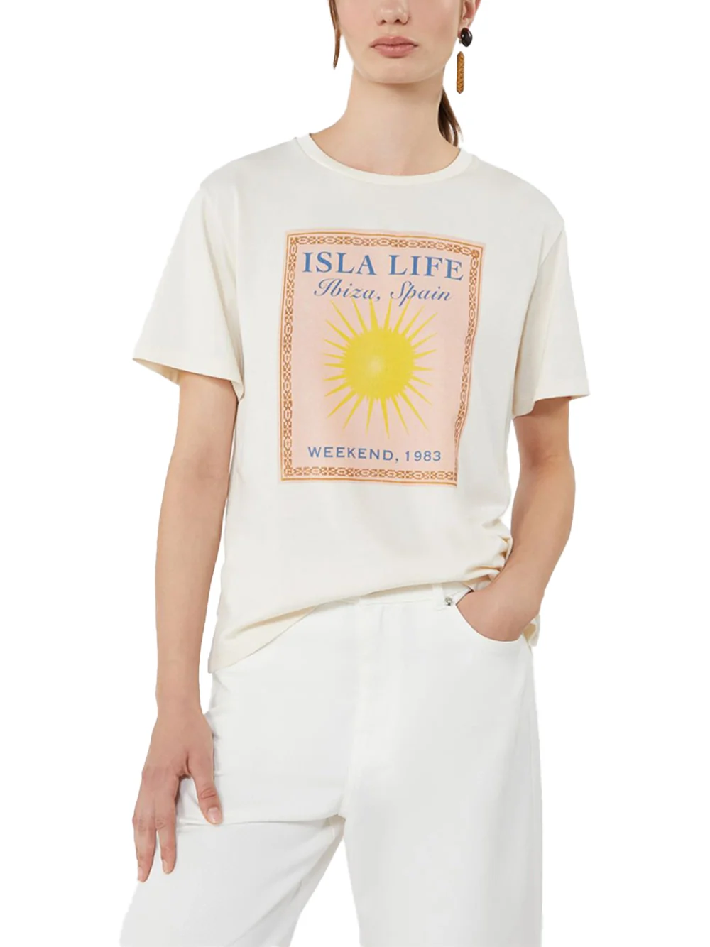 Weekend Maxmara Cotton Jersey T-Shirt White - Image 4