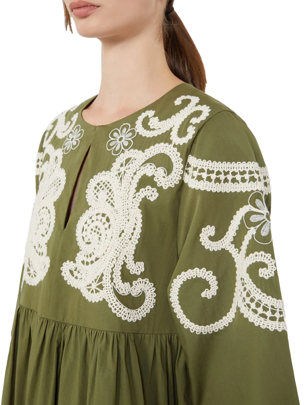 Weekend Maxmara Soft Poplin Dress Kaki - Image 4