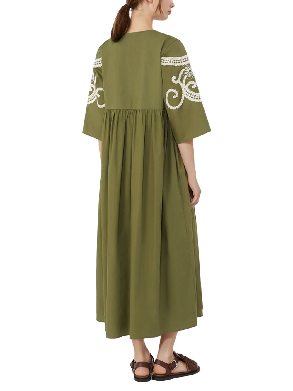 Weekend Maxmara Soft Poplin Dress Kaki - Image 5