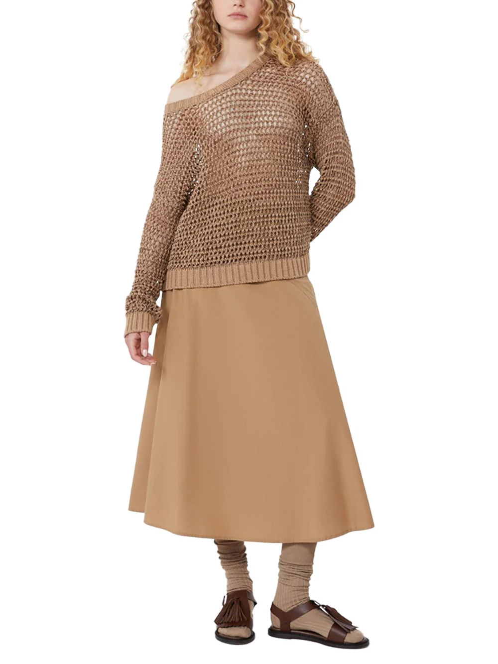 Weekend Maxmara Cotton-Poplin Skirt Tobacco - Image 2