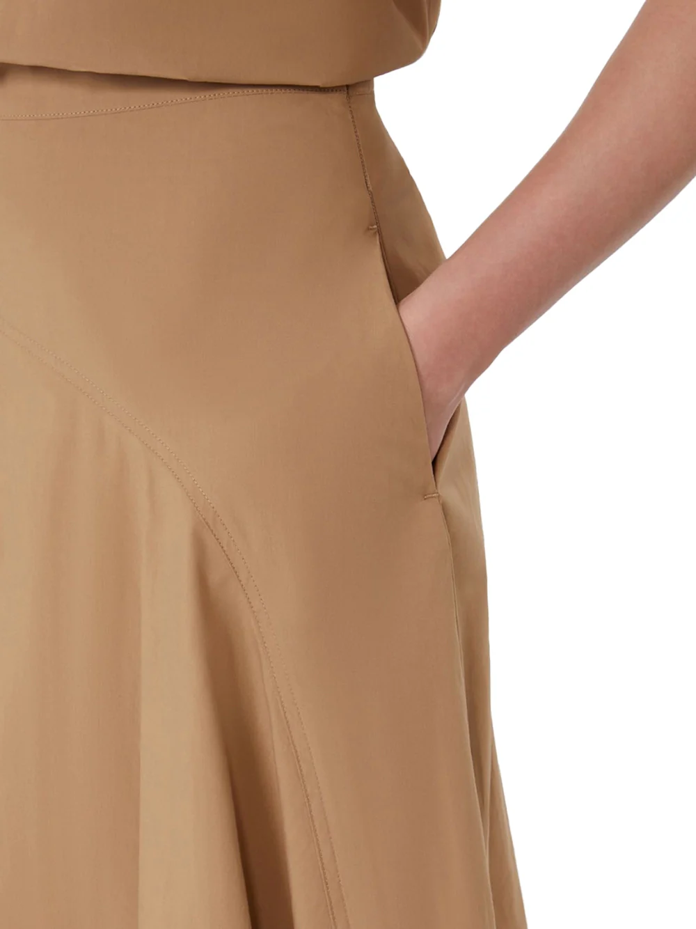 Weekend Maxmara Cotton-Poplin Skirt Tobacco - Image 4