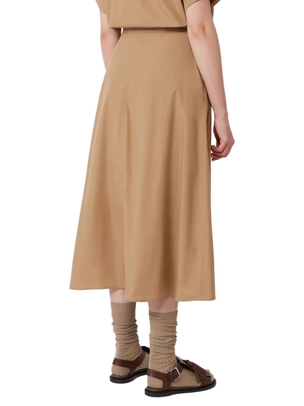 Weekend Maxmara Cotton-Poplin Skirt Tobacco - Image 5