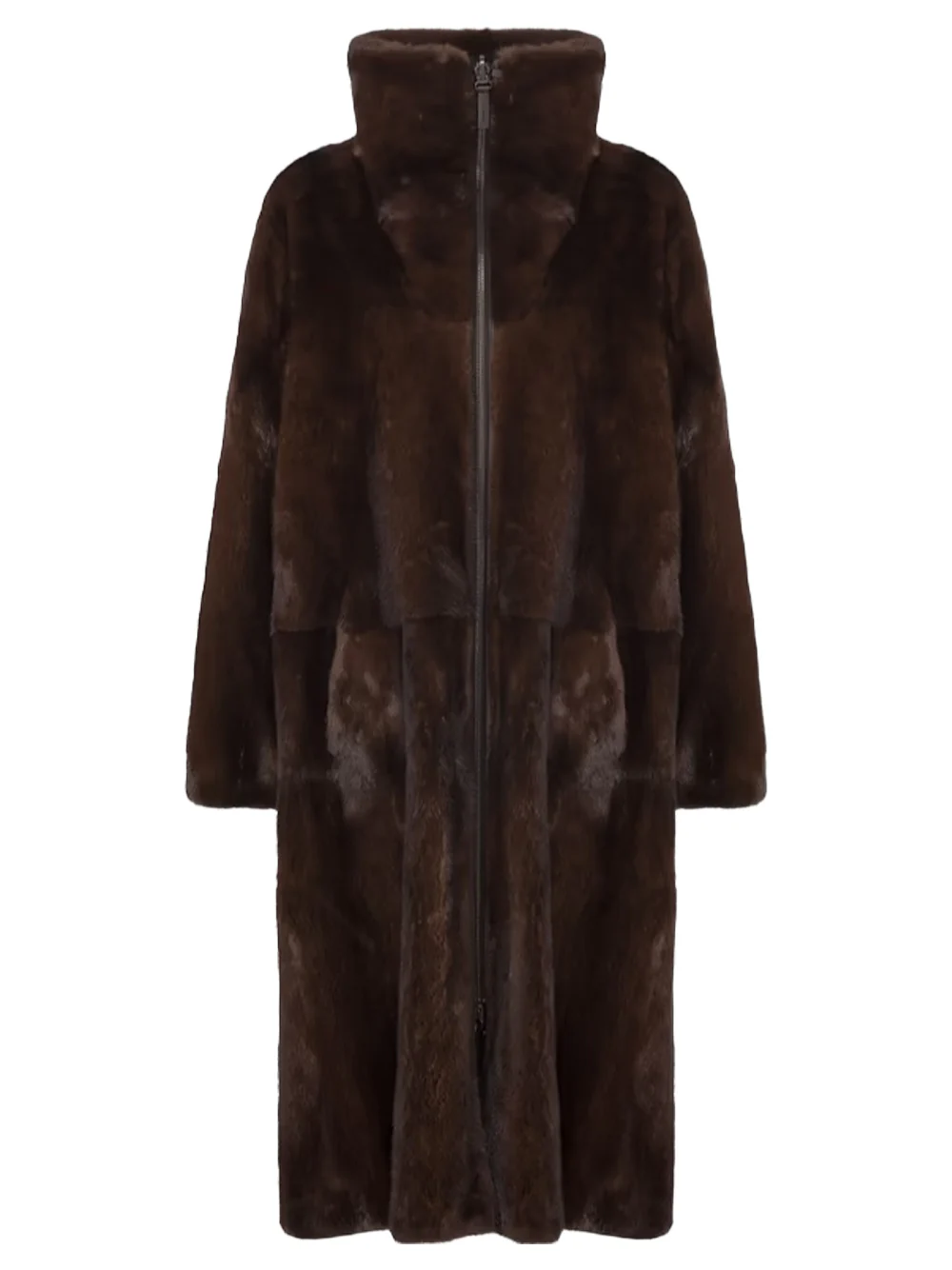 Yves Salomon long reversible parka mink Mahogany - Image 2