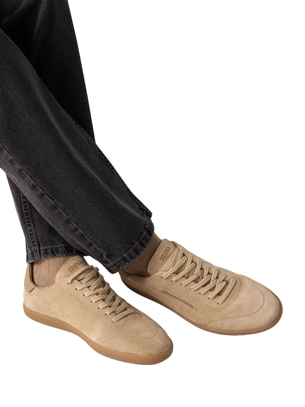 Zegna 232 Suede Sneakers Beige - Image 3