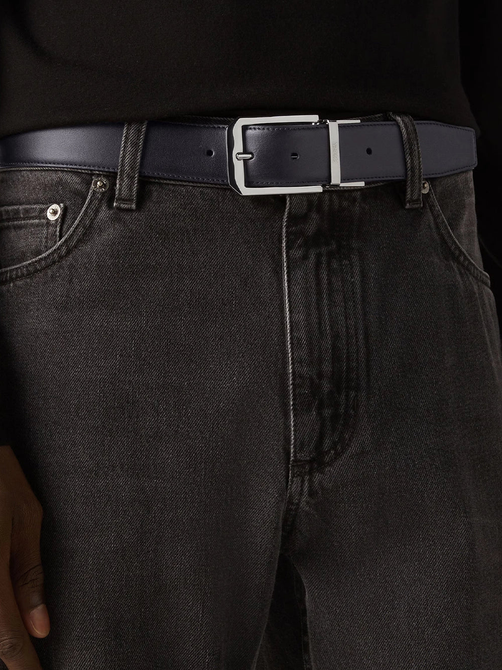 Zegna Reversible Leather Belt Black/Dark Brown - Image 3