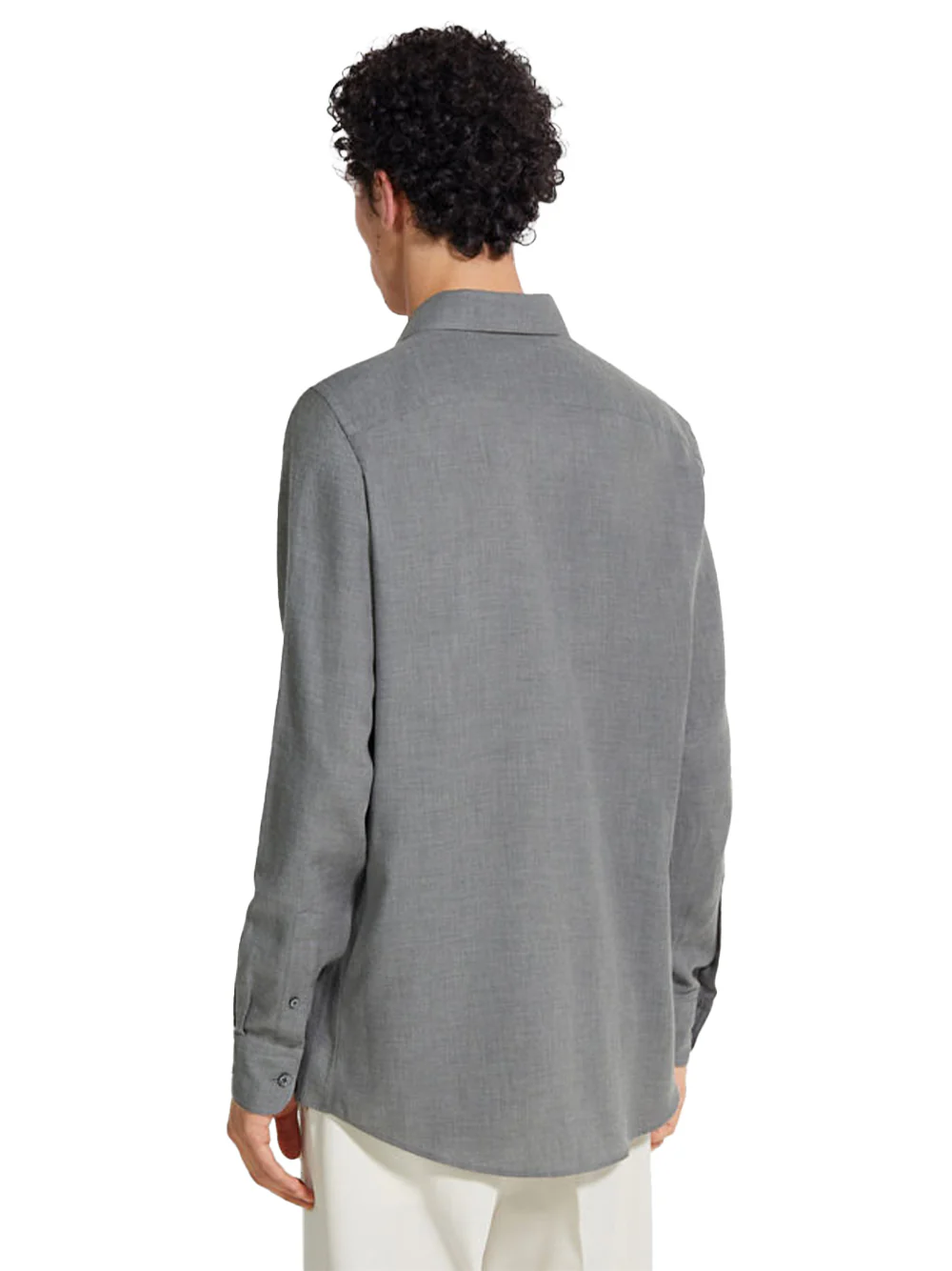 Zegna Men Cashco Shirt Gery Melange - Image 6