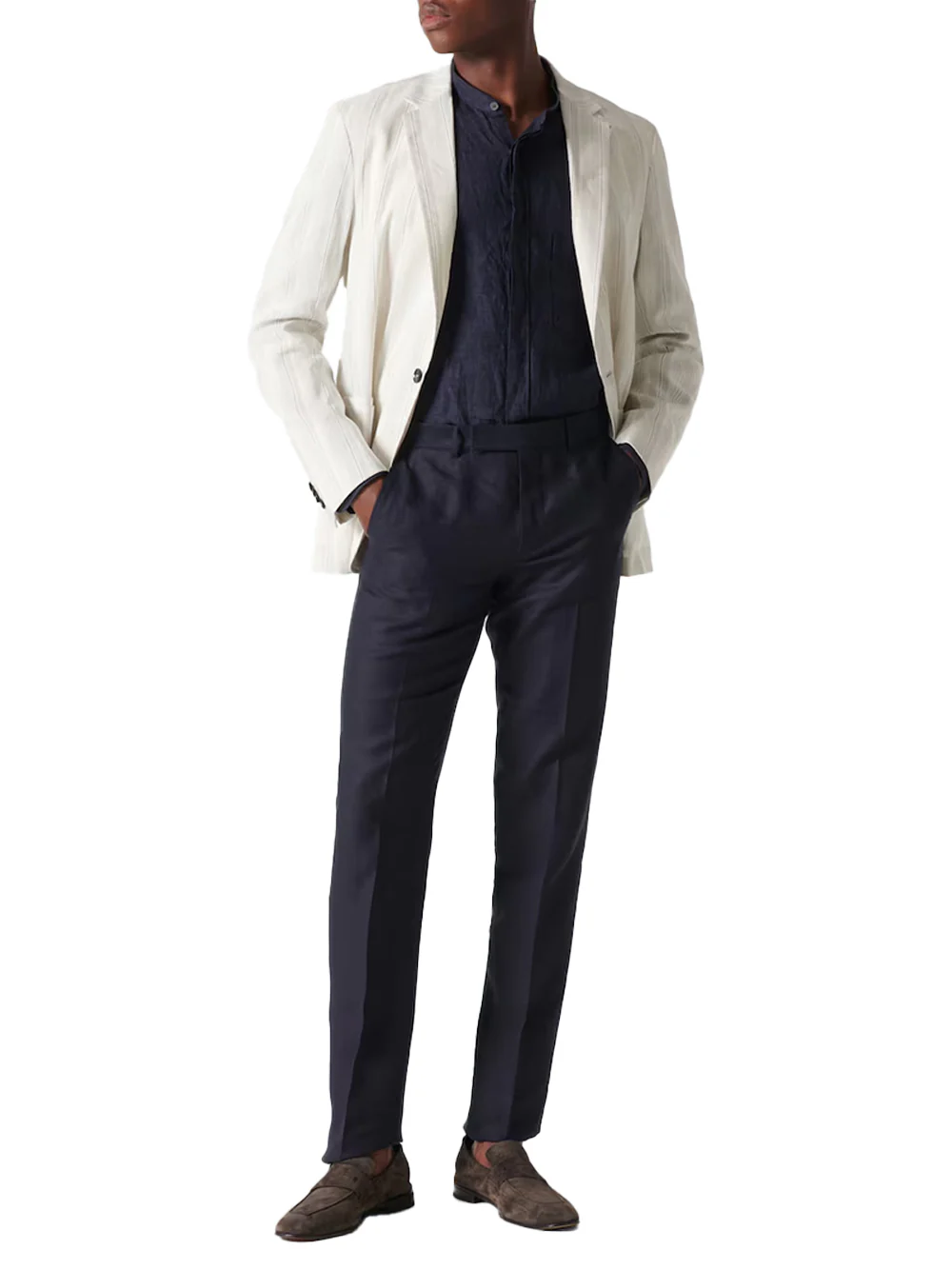 Zegna chino trousers Navy - Image 5
