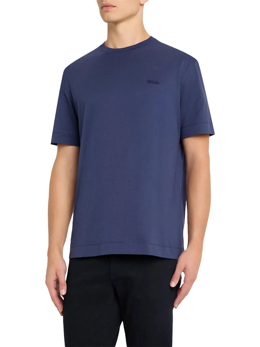 Zegna Crewneck T-Shirt Navy - Image 3