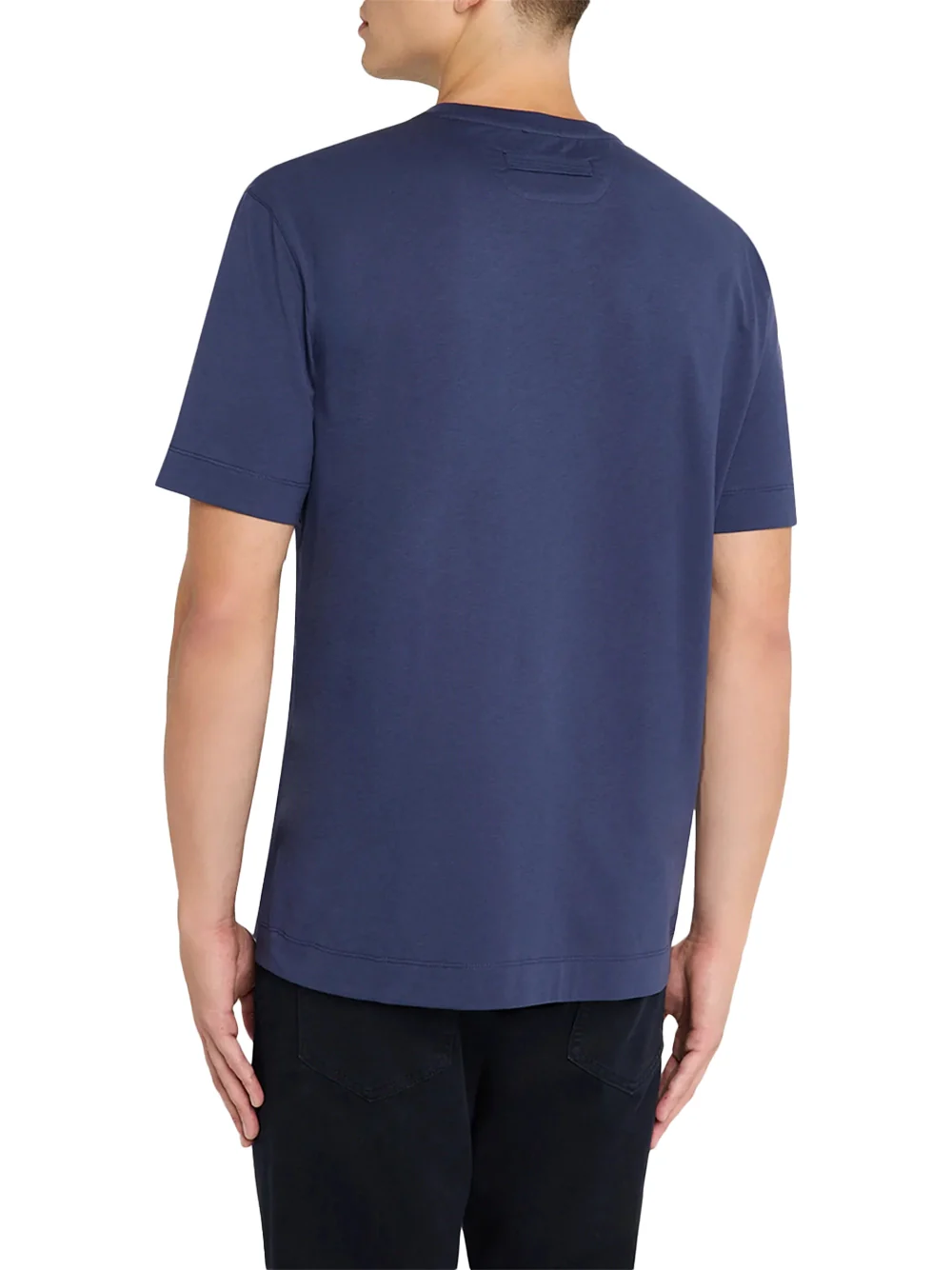 Zegna Crewneck T-Shirt Navy - Image 5