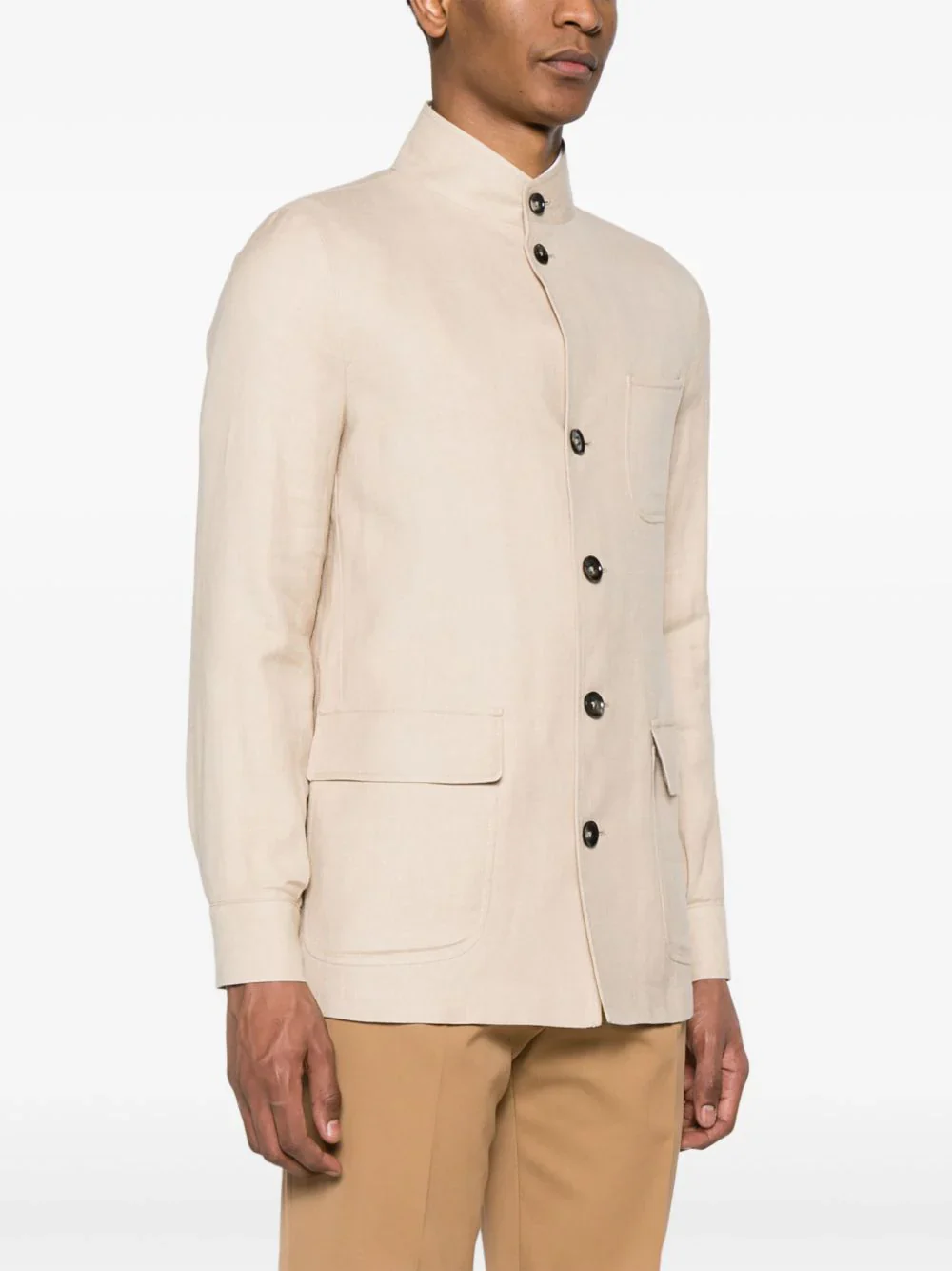 Zegna Men Linen-Blend Shirt Jacket - Image 3