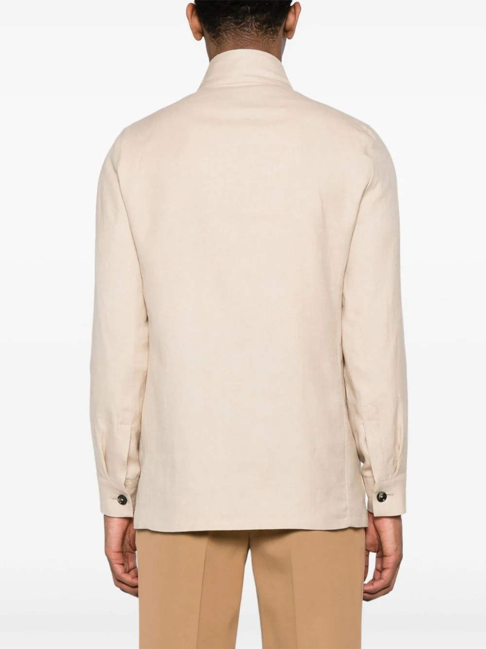 Zegna Men Linen-Blend Shirt Jacket - Image 4
