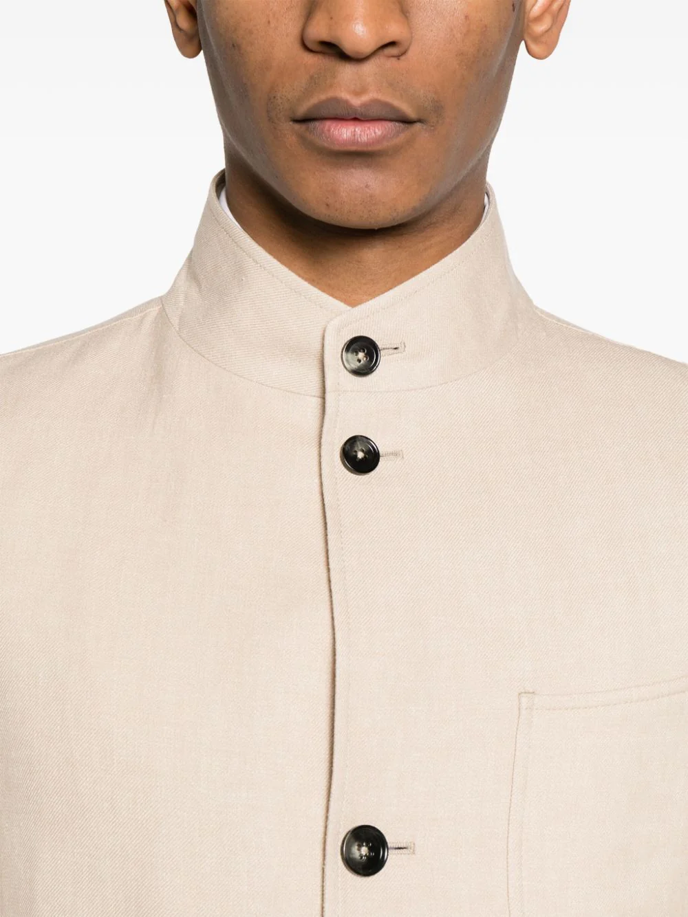 Zegna Men Linen-Blend Shirt Jacket - Image 5