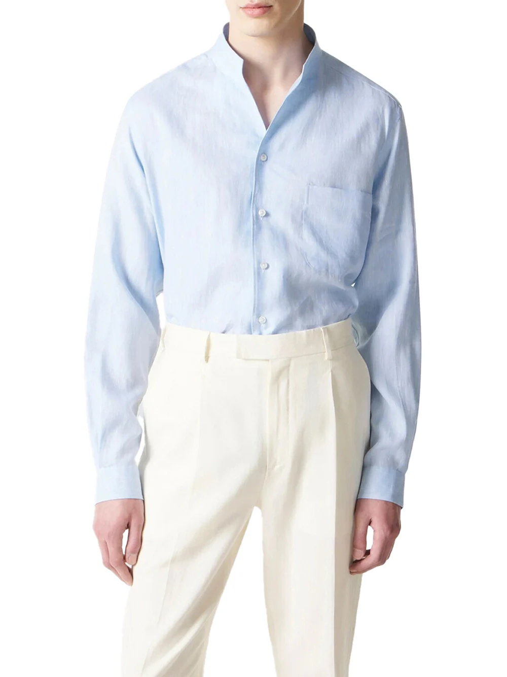 Zegna Linen Shirt Blue - Image 3