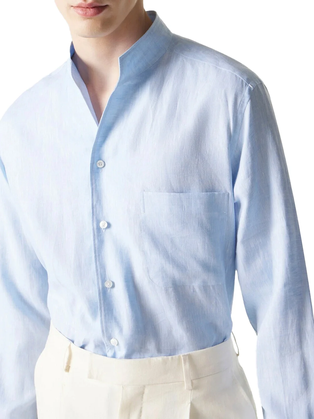 Zegna Linen Shirt Blue - Image 4