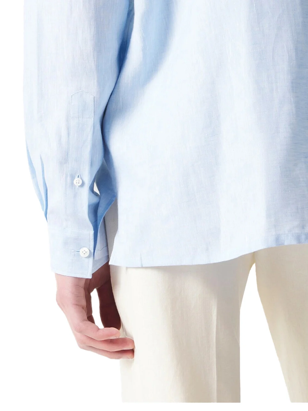 Zegna Linen Shirt Blue - Image 6