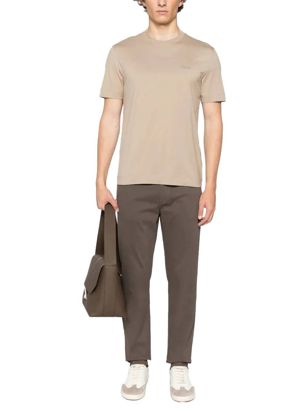 Zegna logo t-shirt Beige - Image 3