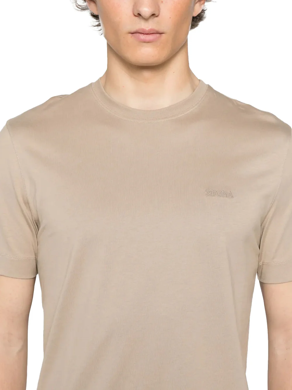 Zegna logo t-shirt Beige - Image 4