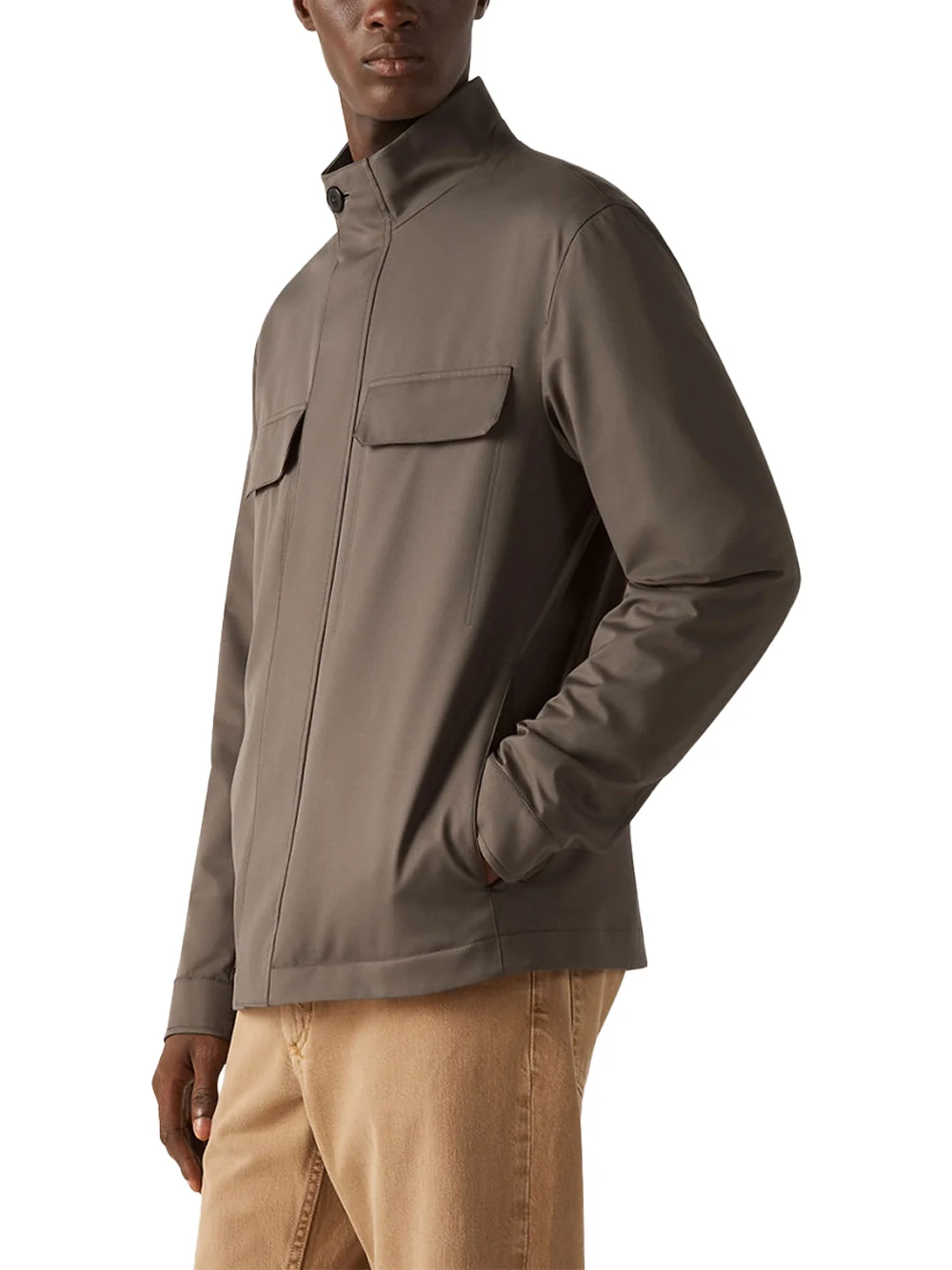 Zegna Microfiber Jacket Dark Taupe - Image 4